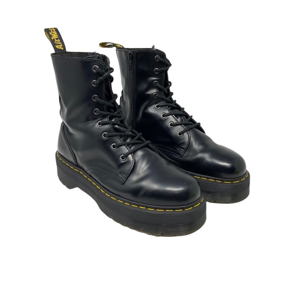 Dr. Martens Shoes - Dr. Martens Womens Jadon Leather Platform Boots Size 12 Black 8 Eye Goth Grunge